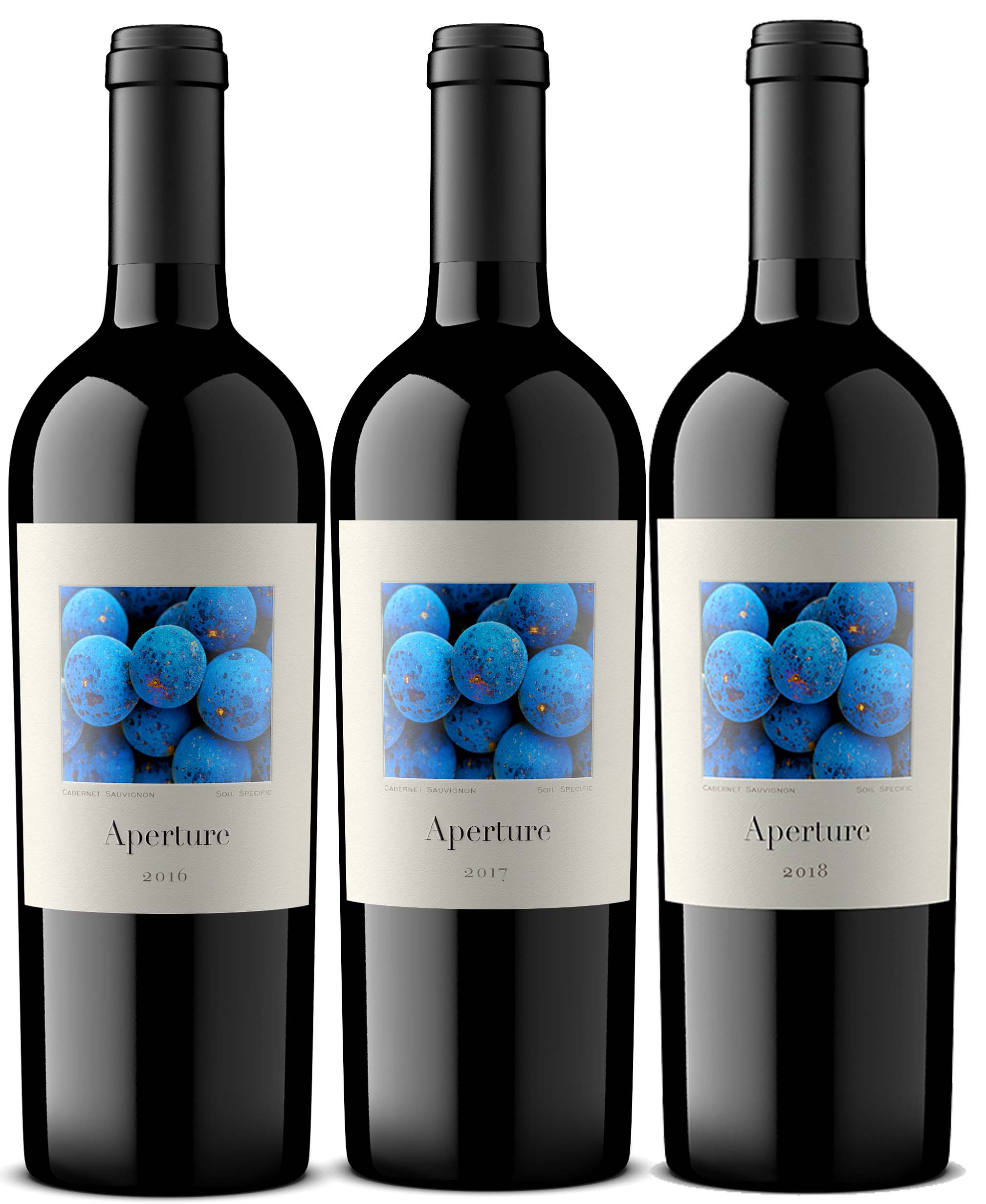 cabvertical copy Lineup of Aperture Cellars Cabernet Sauvignon wines